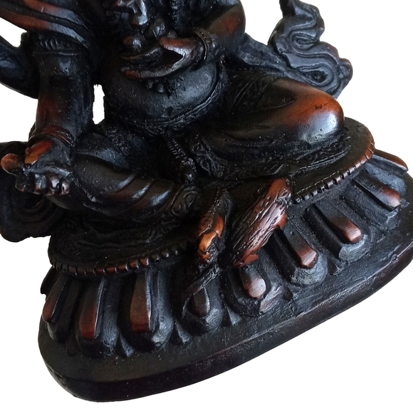 Antique Ganesh in Sitting Position Statue Figurine (Resin) 5 1/2” Tall - Picture 7 of 14